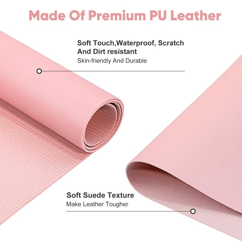 Subay Nail Art Table Mat, (MAT ONLY) Soft Microfiber PU Leather Nail Hand Rest for Nail Arm Rest Cushion, Foldable Nail Art Rest Pillow Manicure Pad Desk Mat - Pink - Image 3